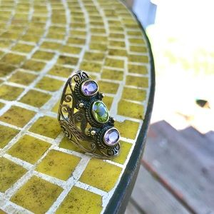 925 sterling silver peacock ring